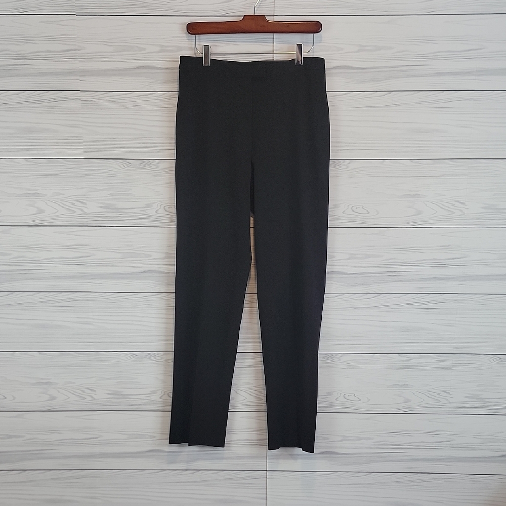 Faconnable Trousers Classic Black Straight Leg  Womens Size 7/8 Long Waist 30"